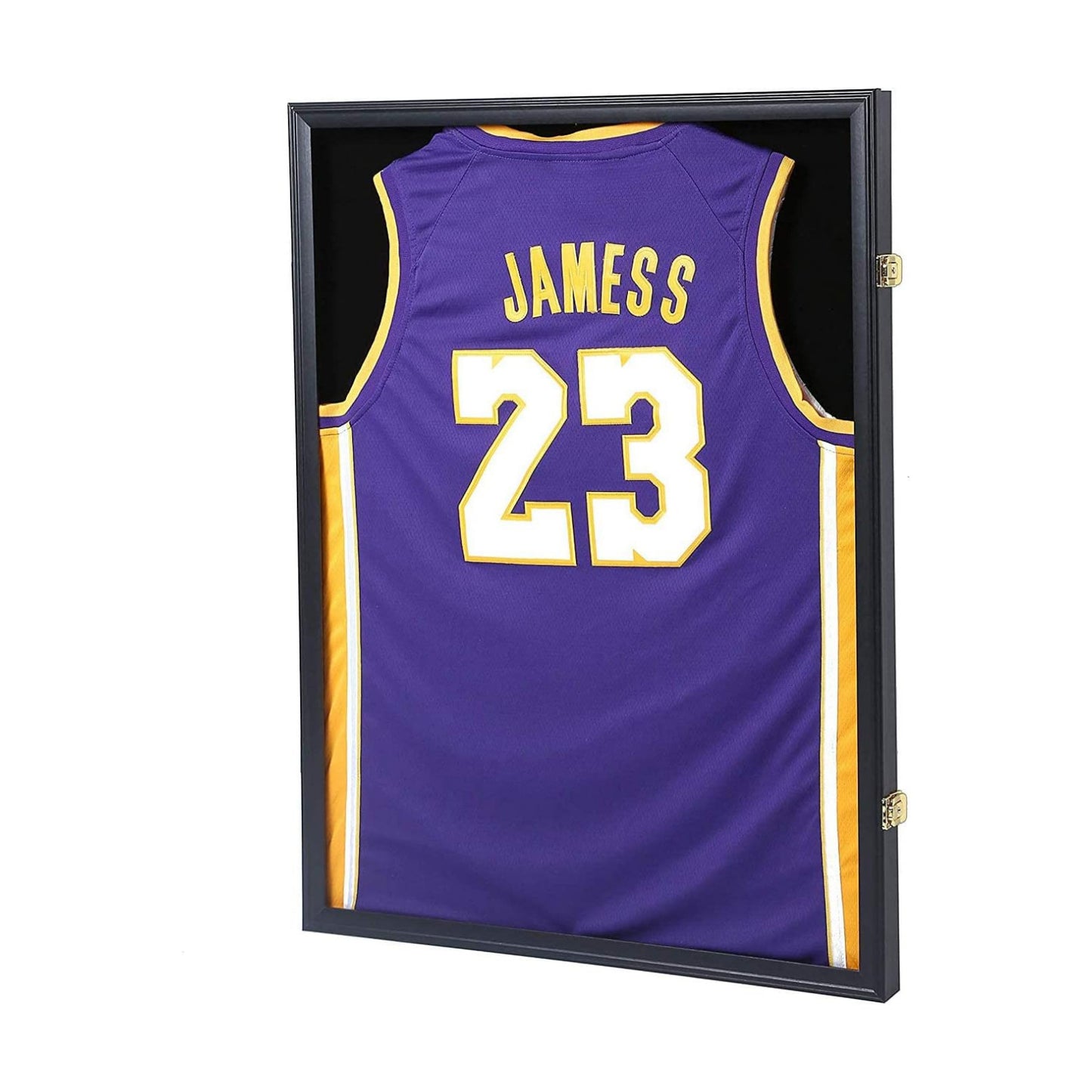 Jersey Frame Display Case, Large Lockable Shadow Box Sports Jersey Frame with UV Protection Acrylic and 2 Hanger for