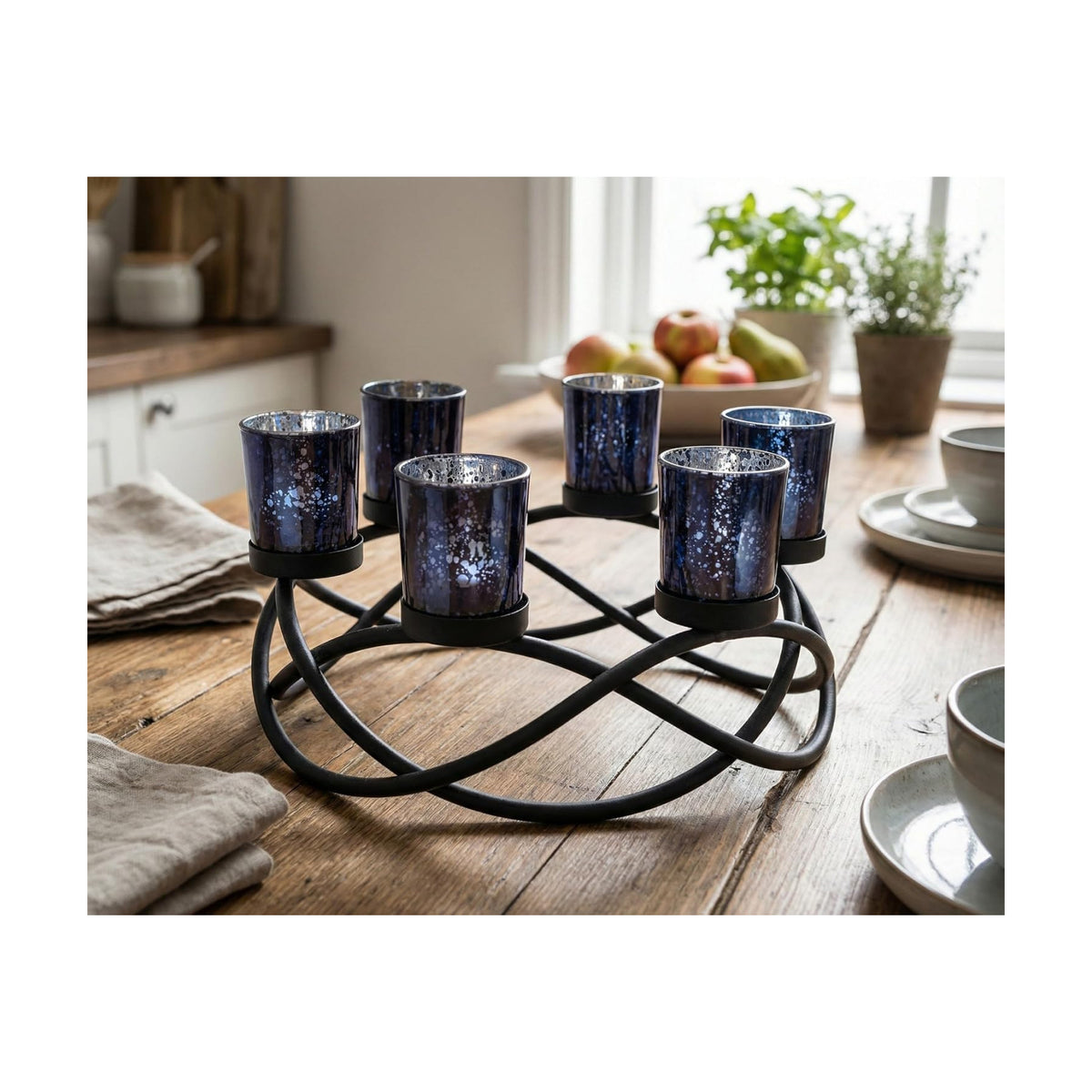 Seraphic Halloween Decorations for Indoor Gothic Table Centerpieces, Black
