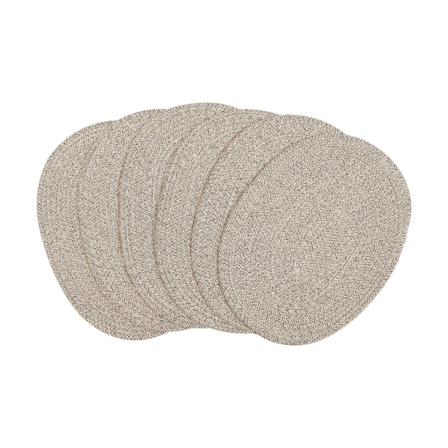 6 Pack Woven Placemats Fabric Tablemats, 12x16 inches Plate Chargers Cotton Weave Placemat Oval Braided Rattan