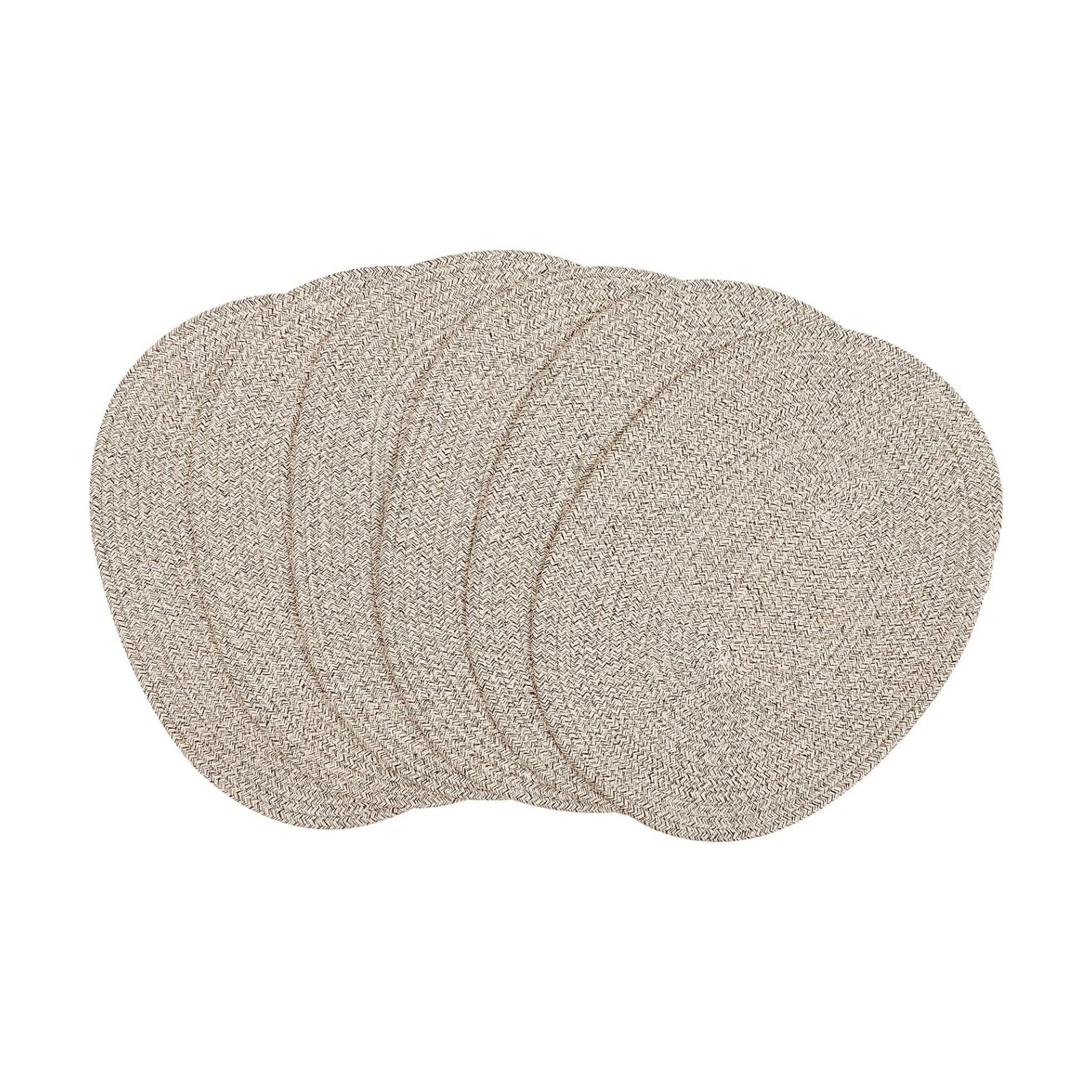6 Pack Woven Placemats Fabric Tablemats, 12x16 inches Plate Chargers Cotton Weave Placemat Oval Braided Rattan