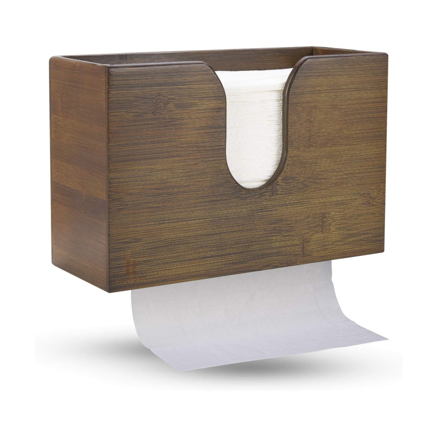 Bamboo Paper Towel Dispenser, Paper Towel Holder for Kitchen Bathroom Toilet of Home and Commercial, Wall Mount or