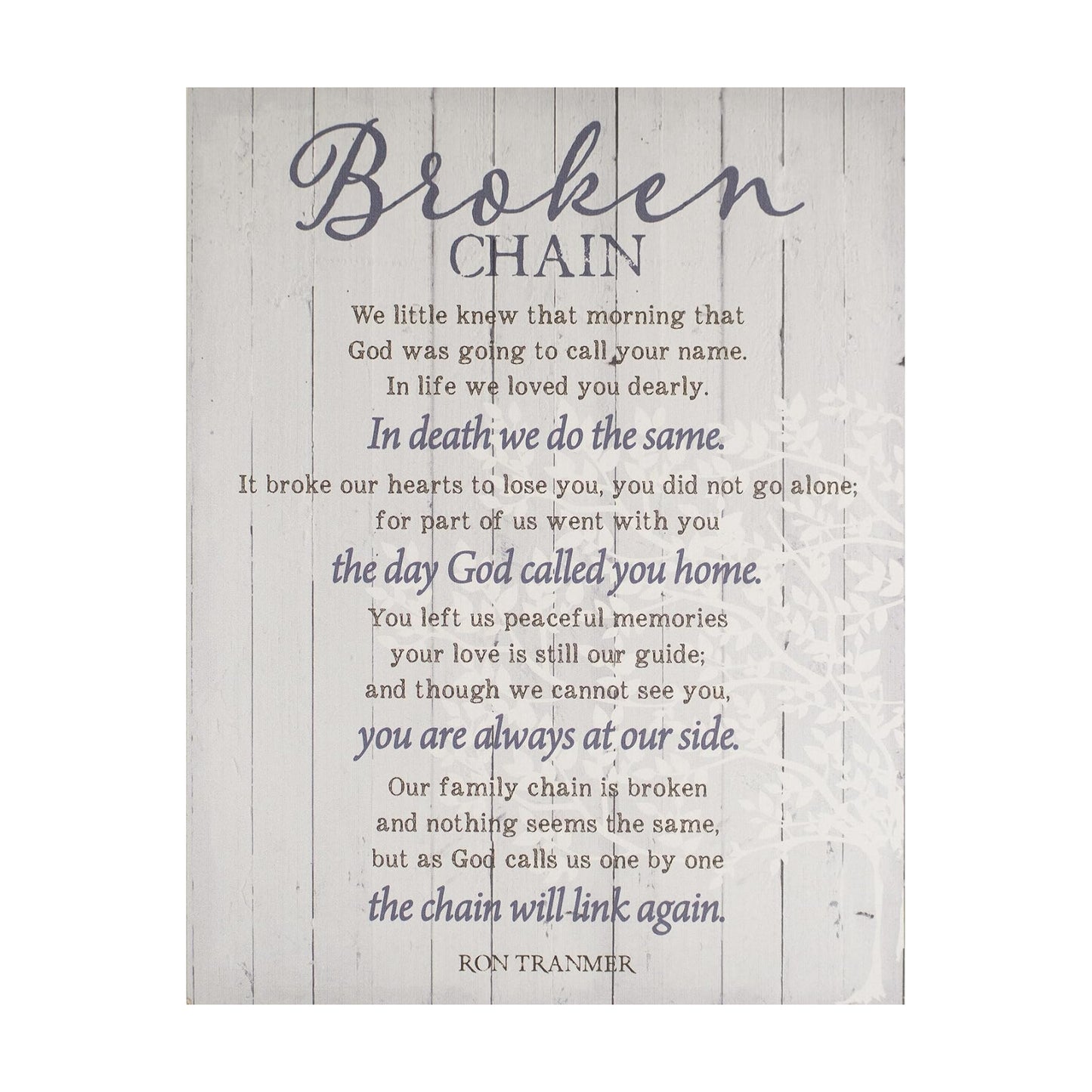 Broken Chain Wood Plank Look Wall Art Plaque / 11.75 x 15