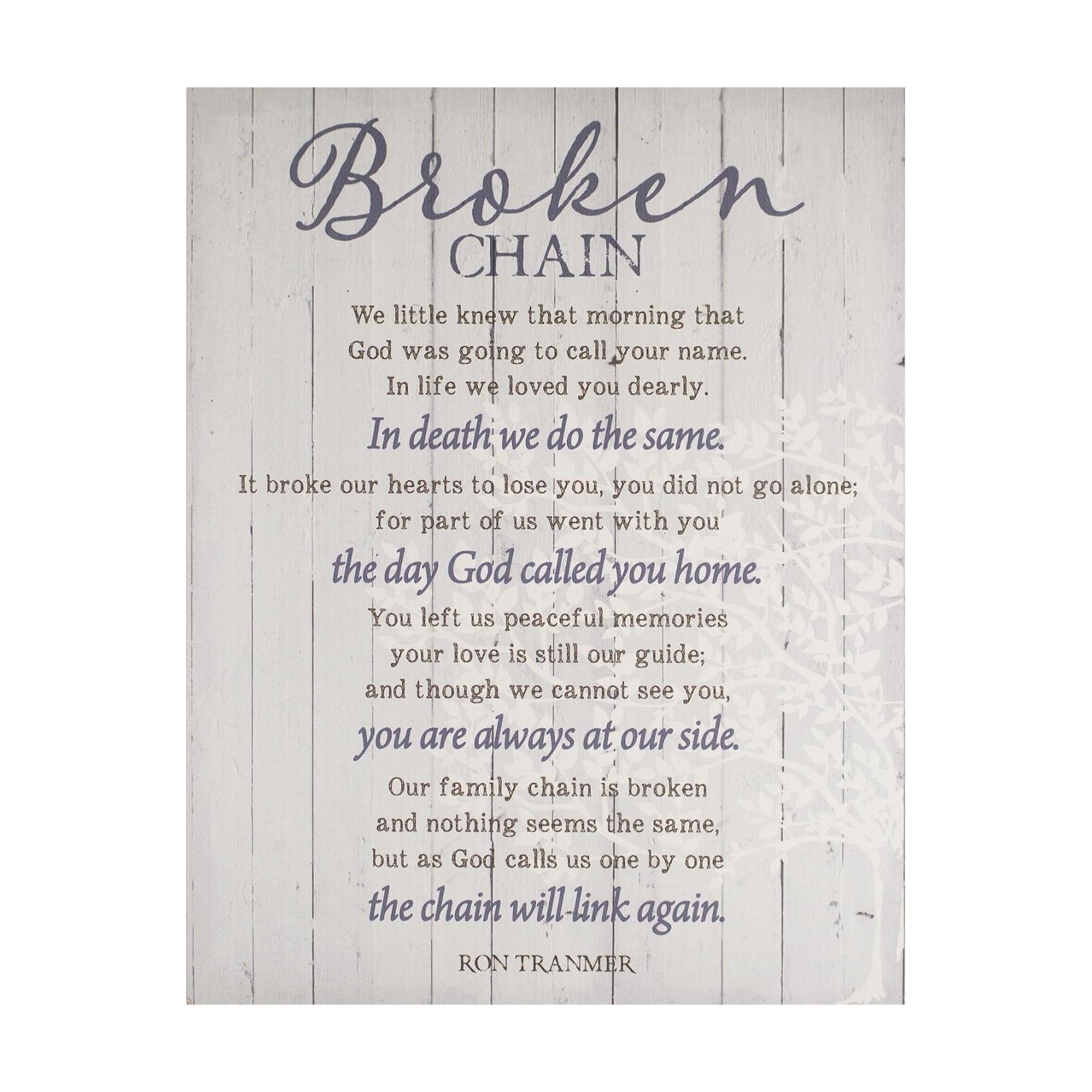 Broken Chain Wood Plank Look Wall Art Plaque / 11.75 x 15