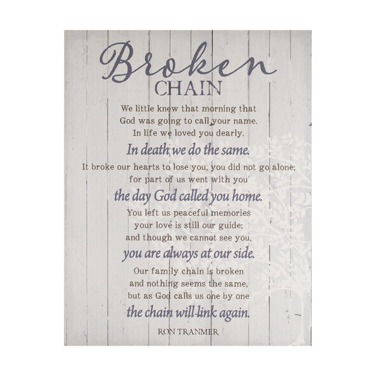 Broken Chain Wood Plank Look Wall Art Plaque / 11.75 x 15