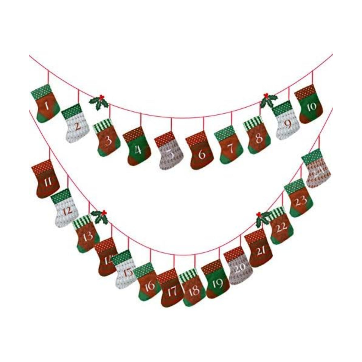 KESOTE Reusable Christmas Advent Calendar Empty, Xmas Fabric Stocking