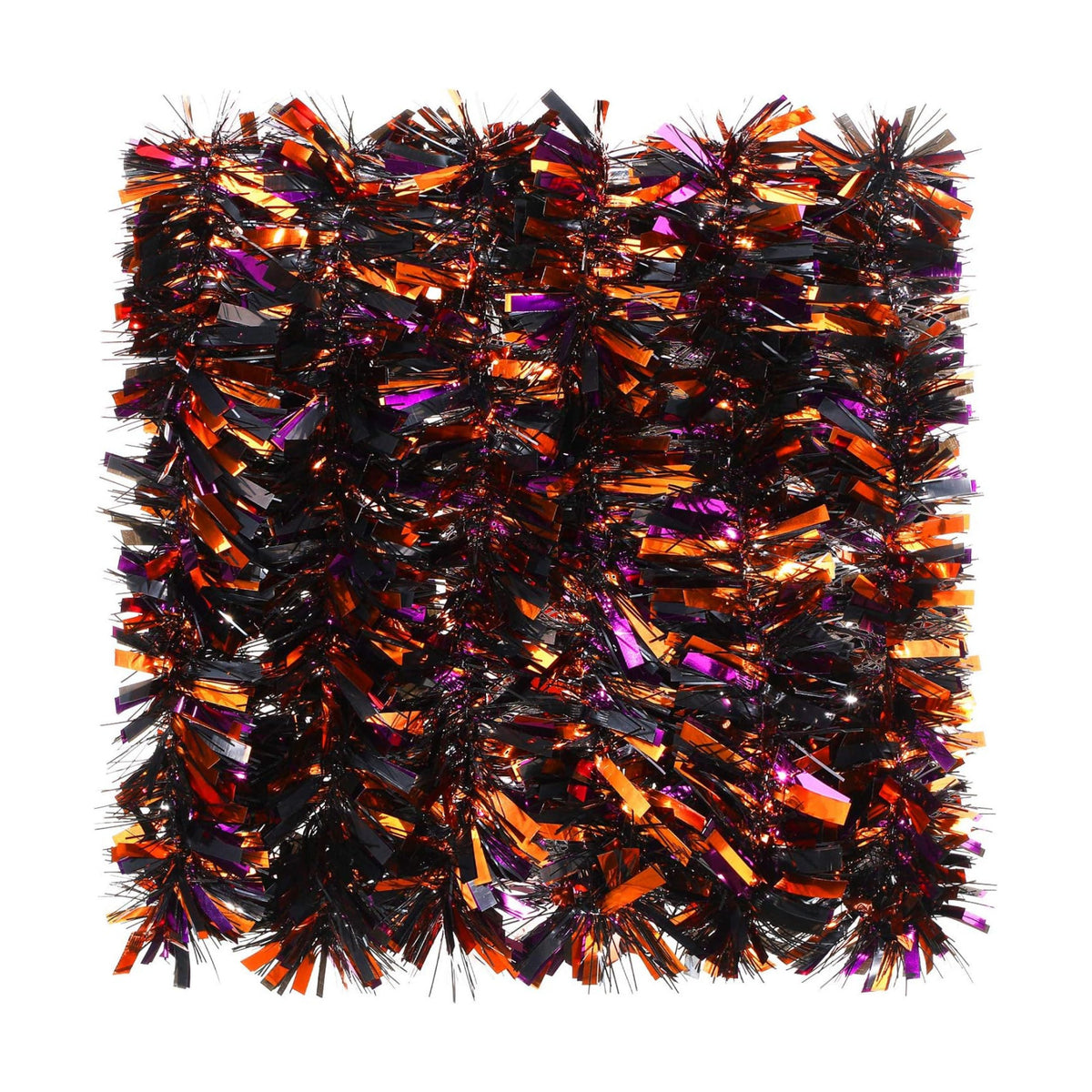 WILLBOND 6 Pcs 39.4 ft Tinsel Garland, Black, Orange and Purple Mixed