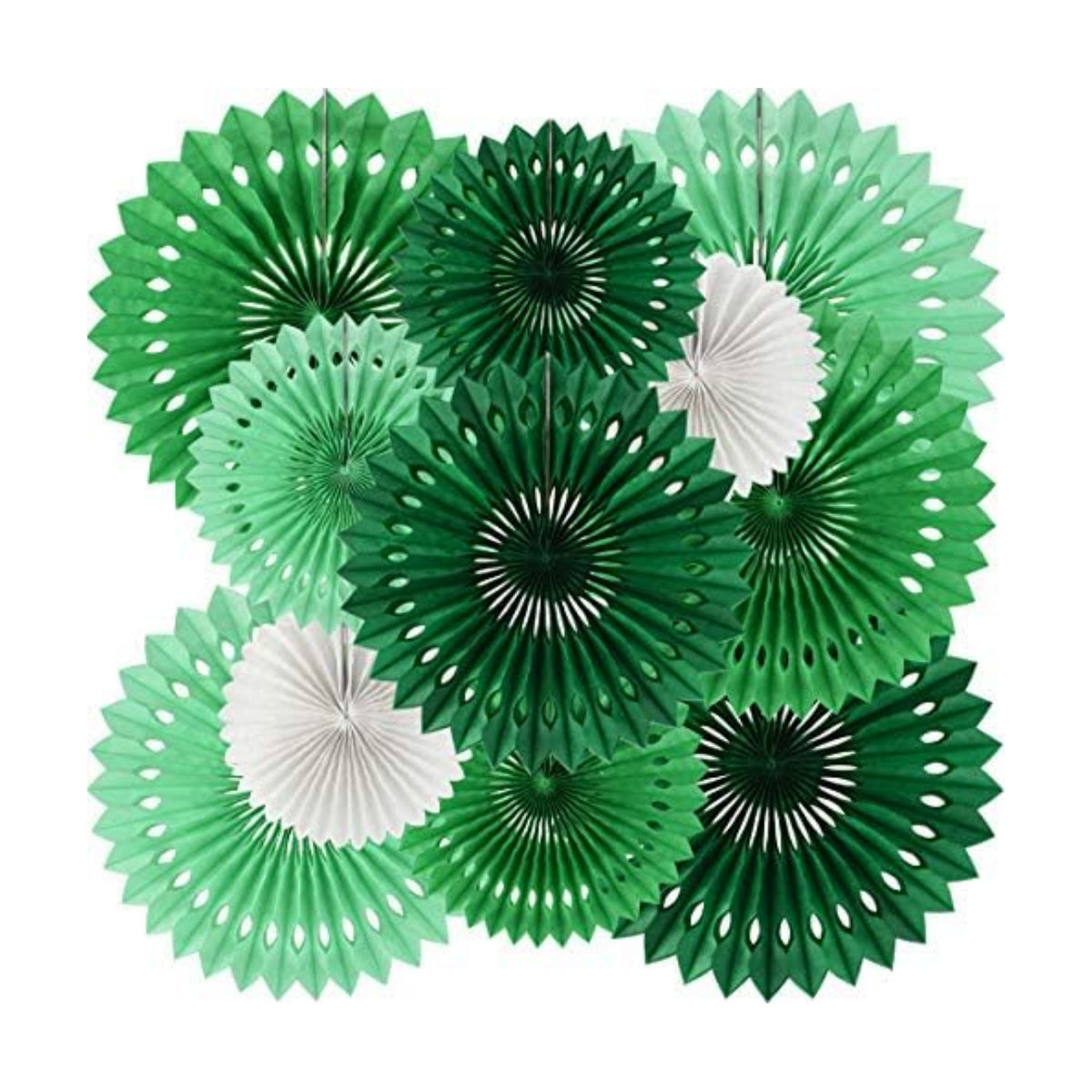 BEISHIDA Honeycomb Round Paper Fans Green White Hanging Party Decoration