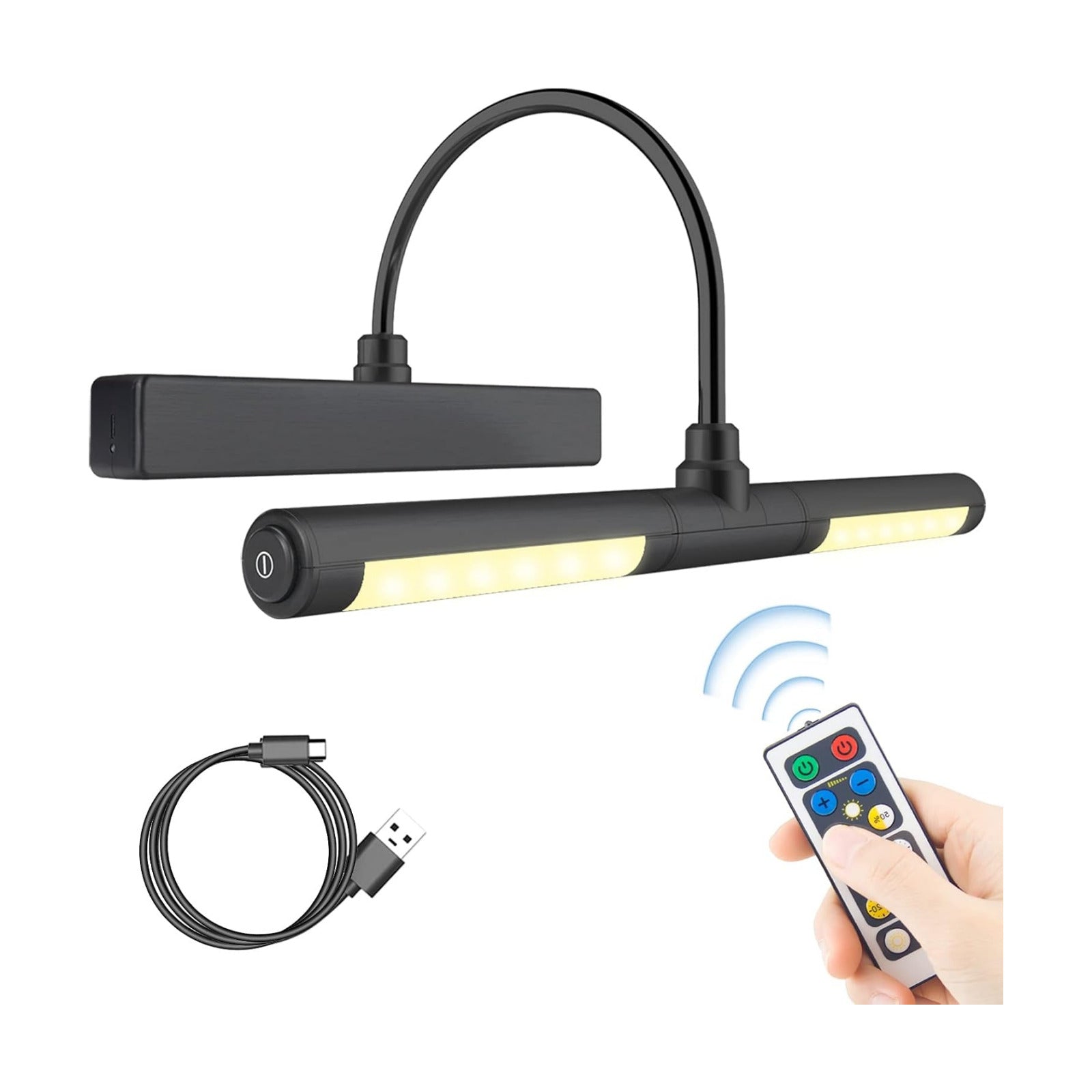 LUXSWAY Picture Lights for Paintings,Rechargeable Battery Wireless Art Light with Remote Control,Dimmable and Timer Off