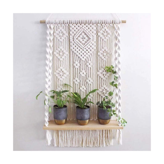Handmade Indoor Boho Pot Basket Hanger Holder
