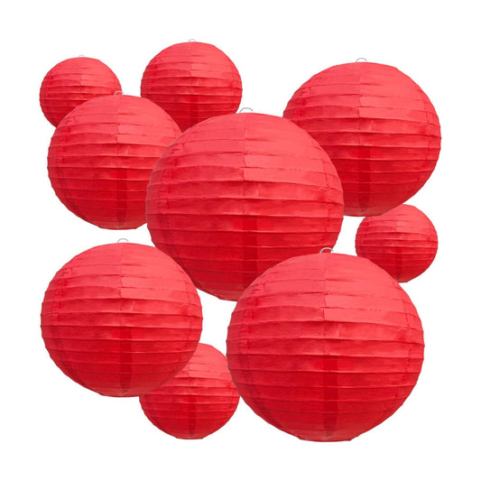 BEISHIDA Red Paper Lanterns 10Pcs 4/6/8/10/12 Inch Round Chinese Lamp