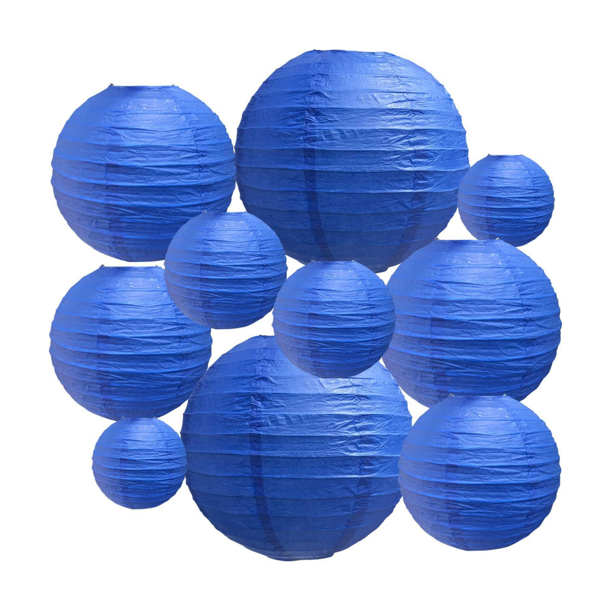 BEISHIDA Dark Blue Paper Lanterns 10Pcs 4/6/8/10/12 Inch Round Chinese Lamp