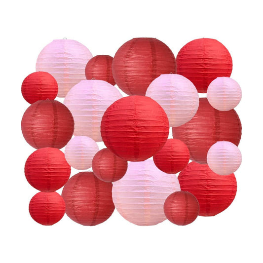 BEISHIDA Red Pink Paper Lanterns 10Pcs 4/6/8/10/12 Inch Round Chinese Lamp