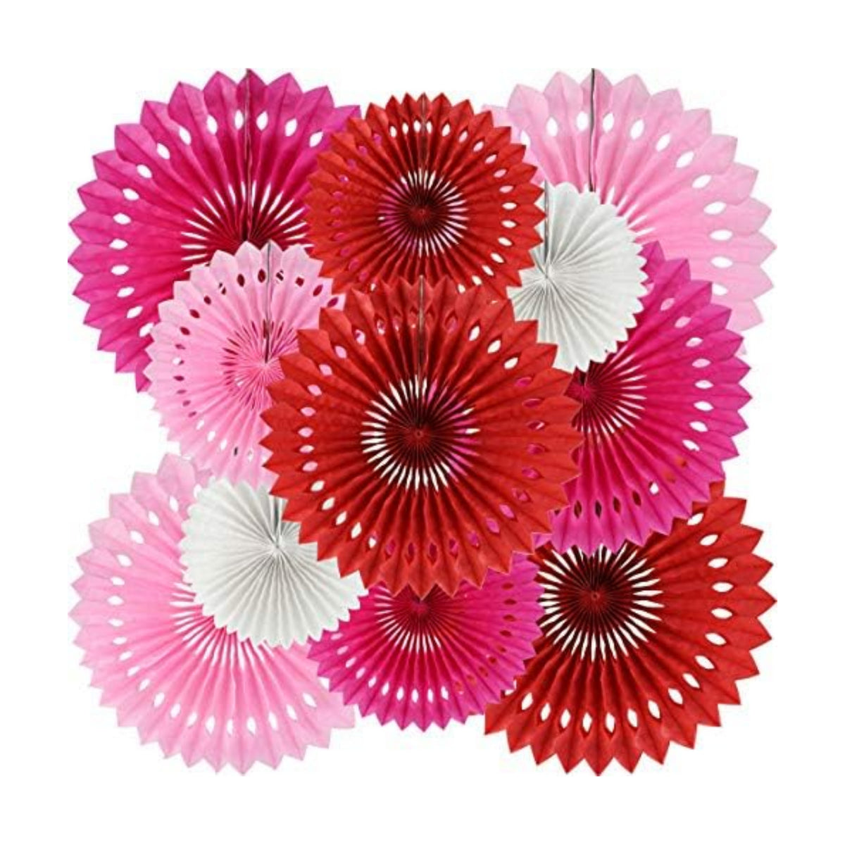 BEISHIDA Honeycomb Round Paper Fans Red Pink Mix Hanging Party Decoration