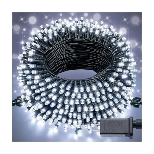 JMEXSUSS 250 LED White Christmas Lights Outdoor, String Lights Plug in