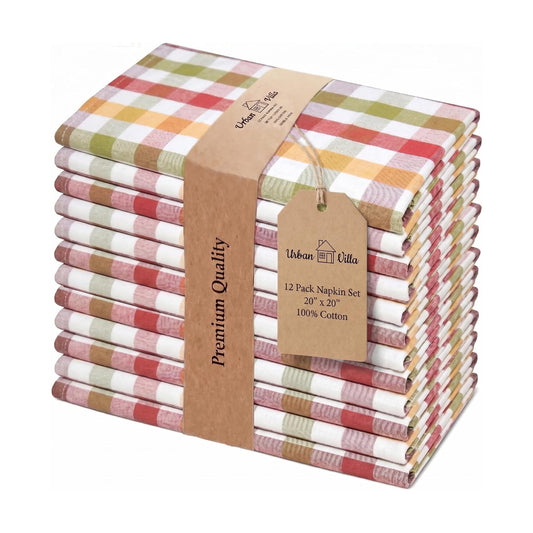 Urban Villa Cloth Napkins Cotton 20x20 (Set of 12) Harvest