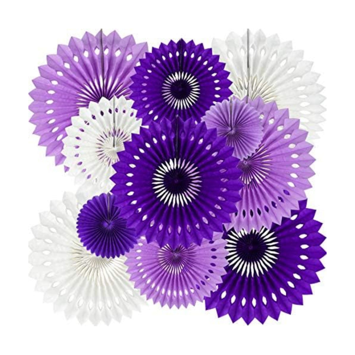 BEISHIDA Honeycomb Round Paper Fans Purple White Hanging Party Decoration
