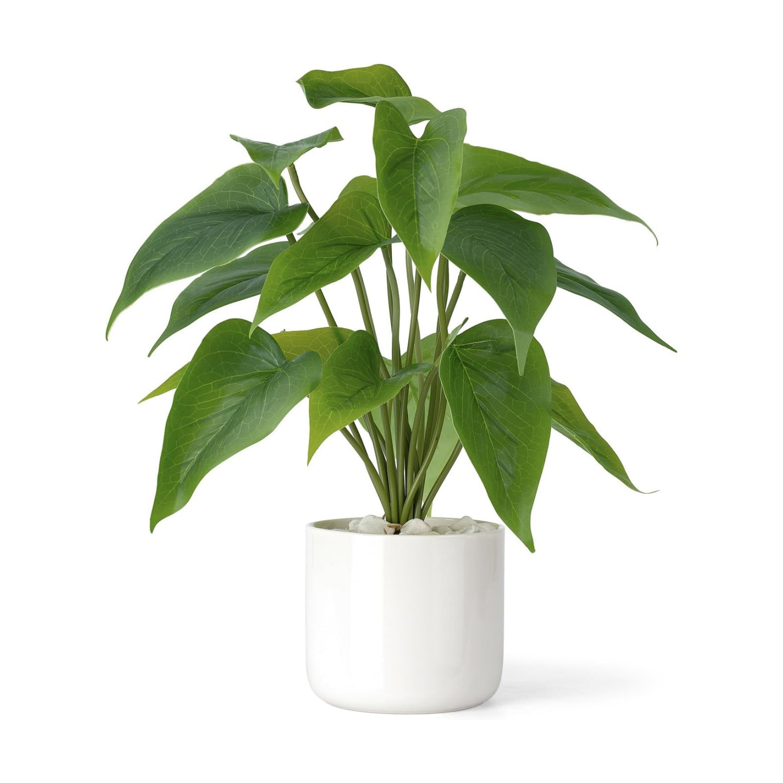 Fake Plants in Ceramic Pot / White / Small