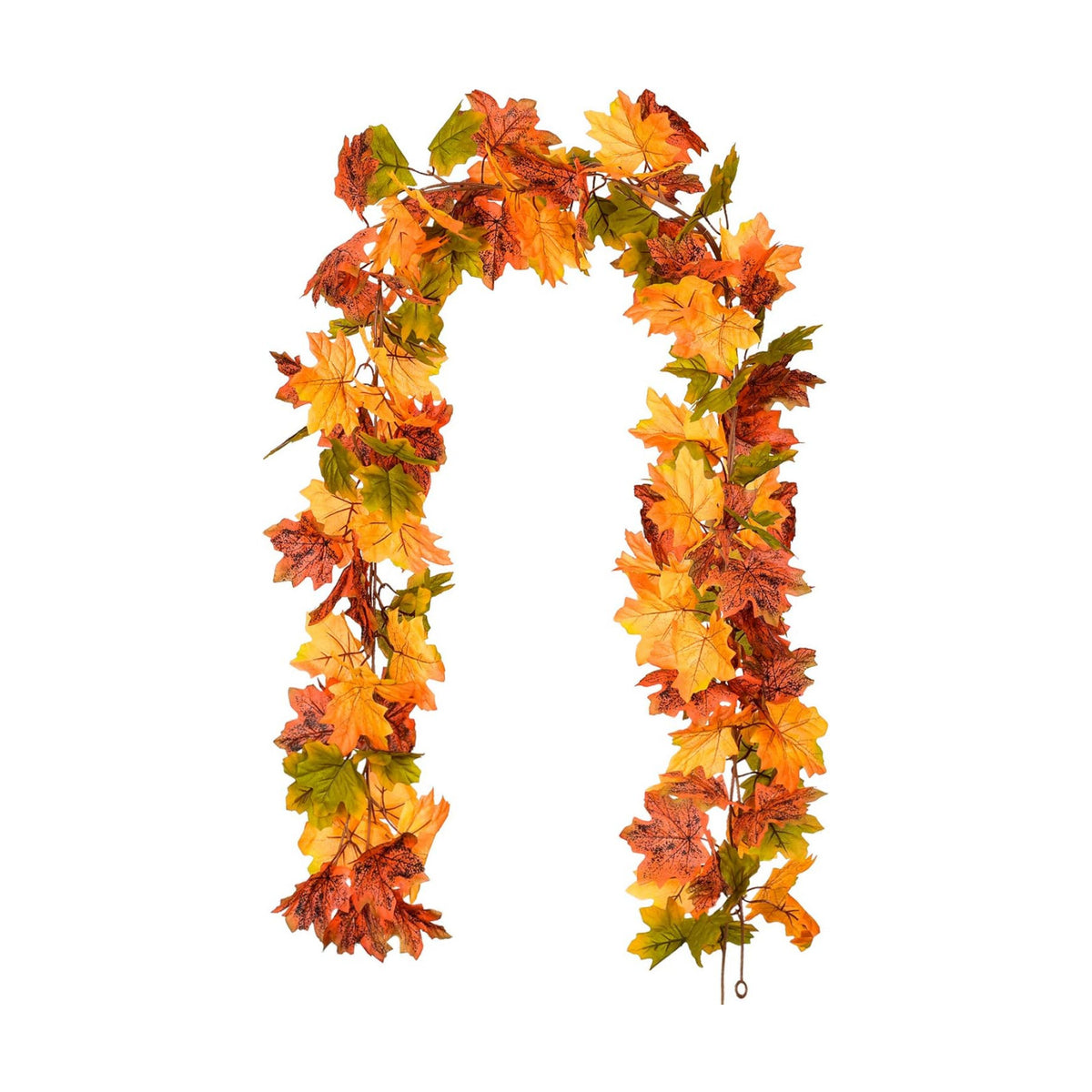 DearHouse 2 Pack Fall Garland Maple Leaf, 5.9Ft/Piece Hanging Vine Garland Artificial Autumn Foliage Garland Thanksgiving Decor for Home Wedding Fireplace Party Christmas (Green)