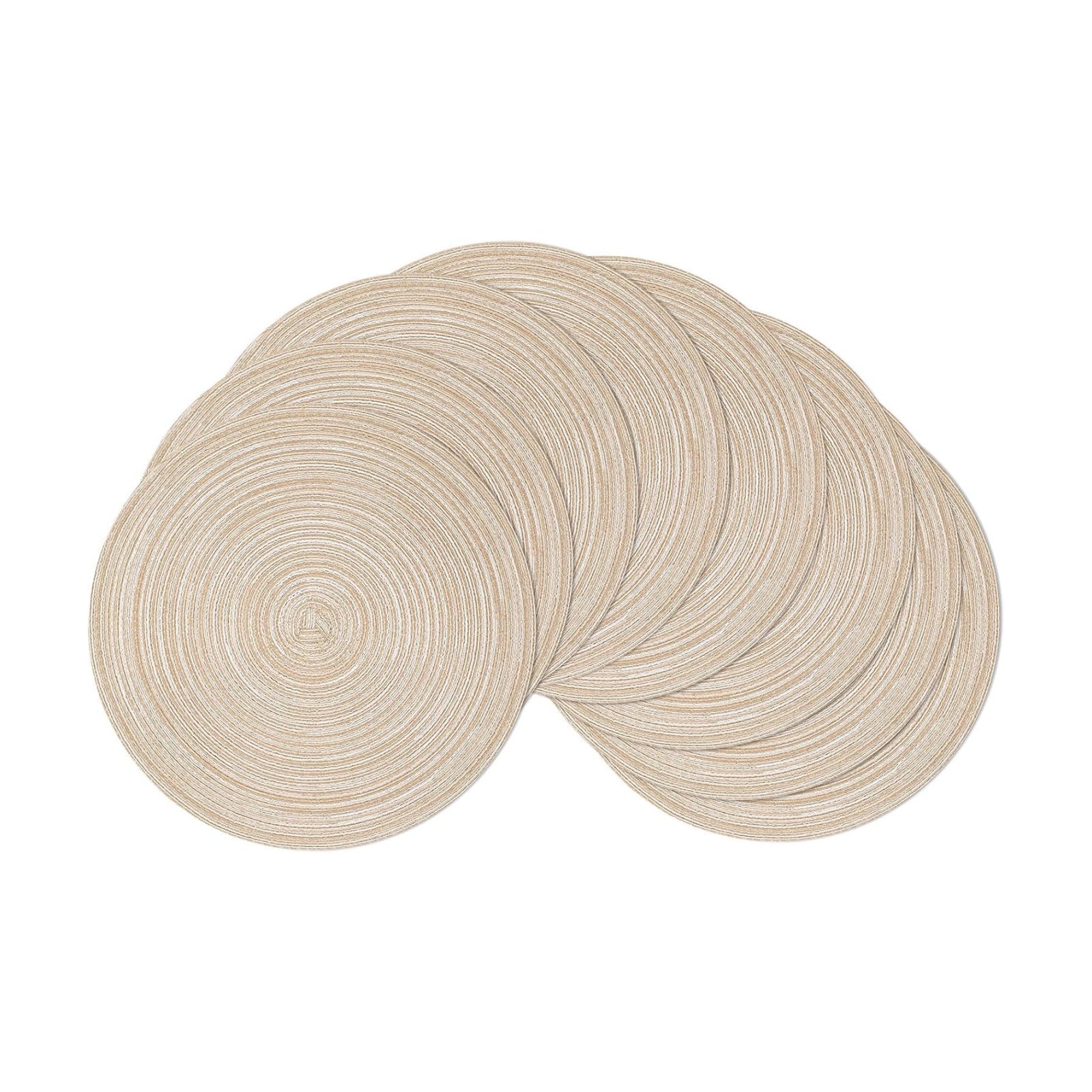 SHACOS Round Braided Placemats Set of 8 Cotton Fabric Round Table Mats Non Slip Washable 15 inch Round Place Mats Home