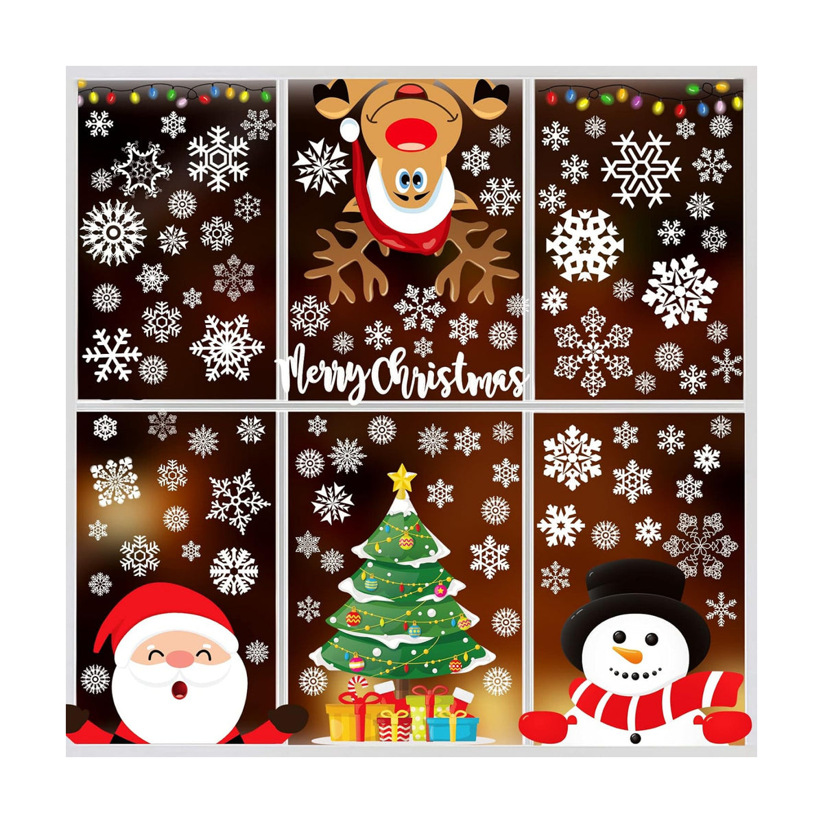 Christmas Decorations Indoor, Christmas Window Clings Stickers Decals Decor