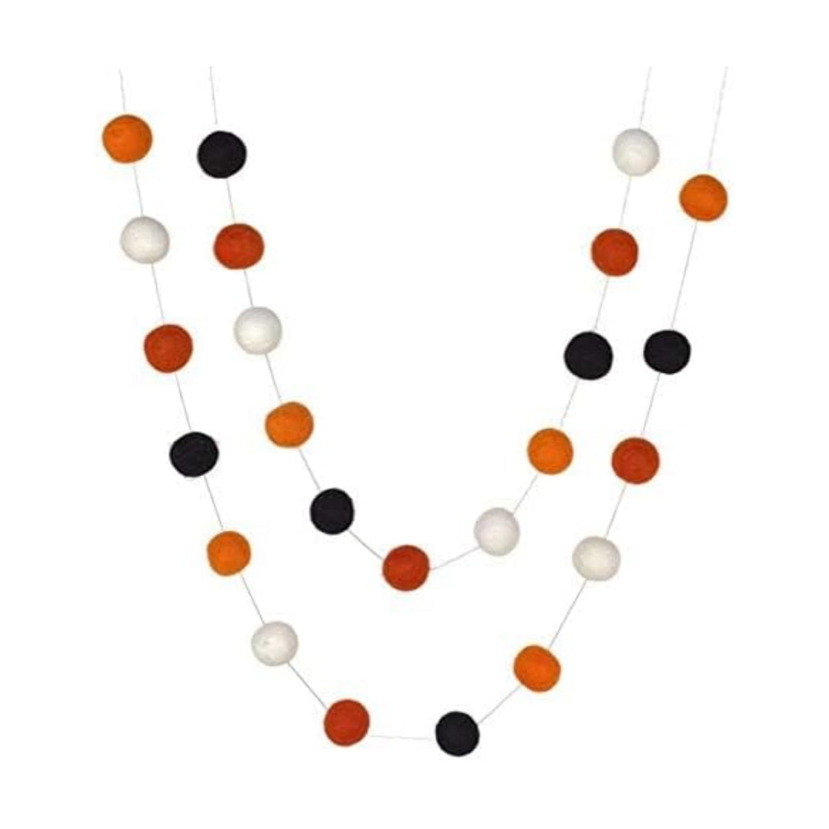 6 FT Halloween Felt Ball Garland - Orange/Black/White