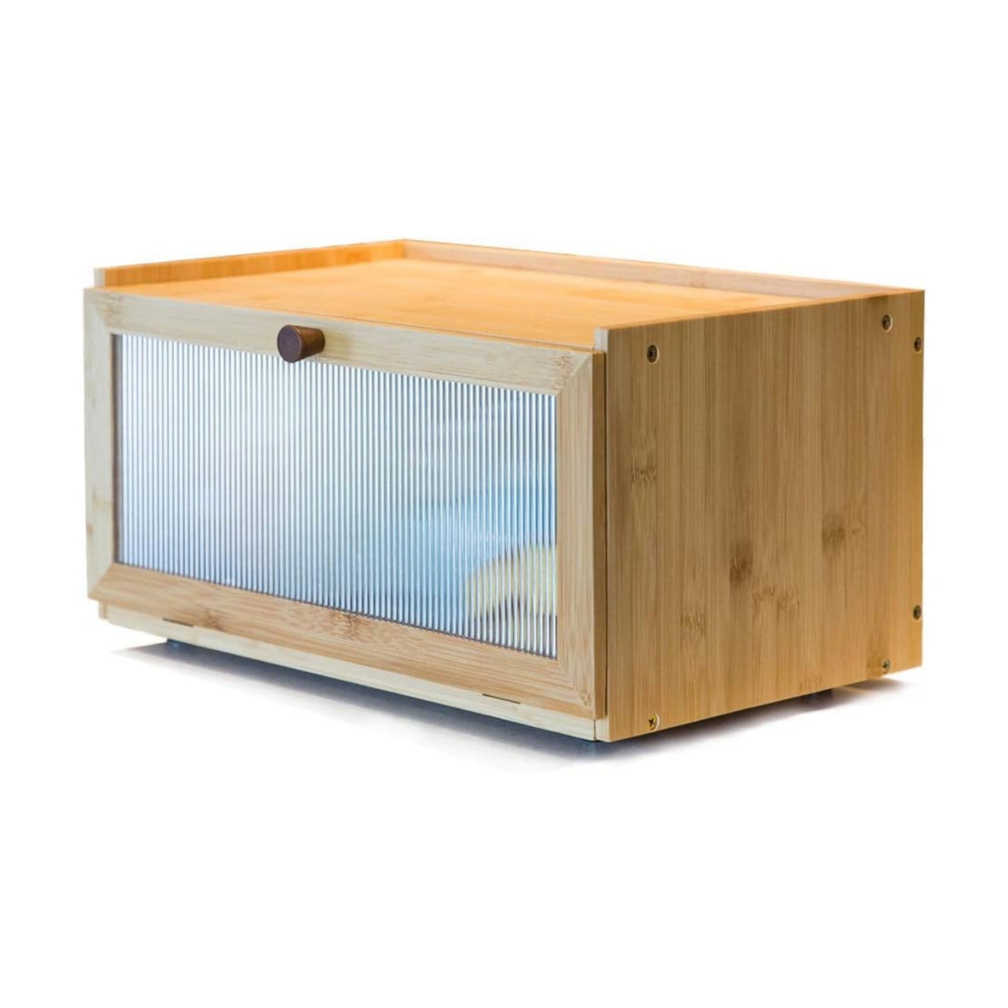 ETMI Bamboo Bread Box for Kitchen Counter-Large Capacity Bread Storage Container Farmhouse Bread Box with Window Bread