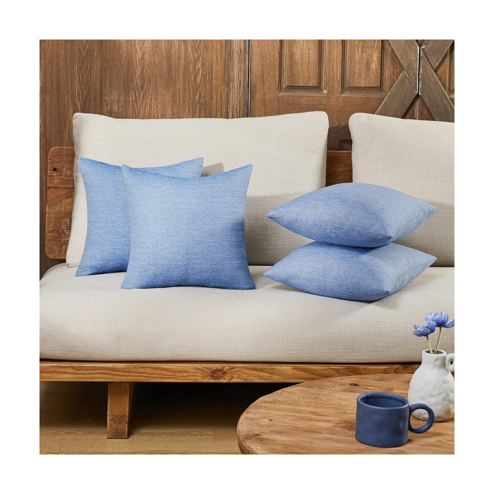 Covers Only No Insert / 18 x 18 / Dark Blue / Set of 4