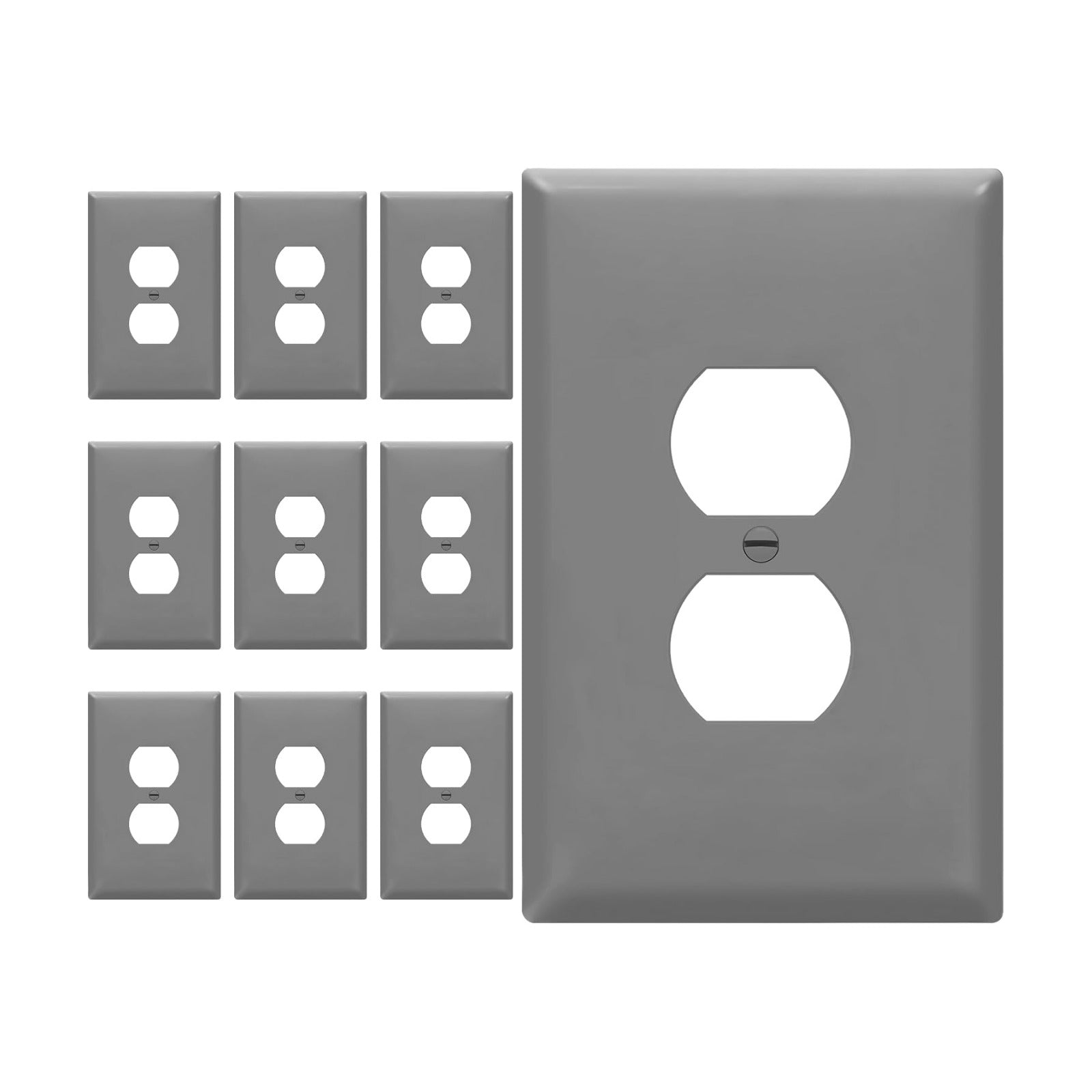 ENERLITES Duplex Receptacle Outlet Wall Plate, Jumbo Electrical Outlet Covers, Gloss Finish, Oversized 1-Gang 5.51" x