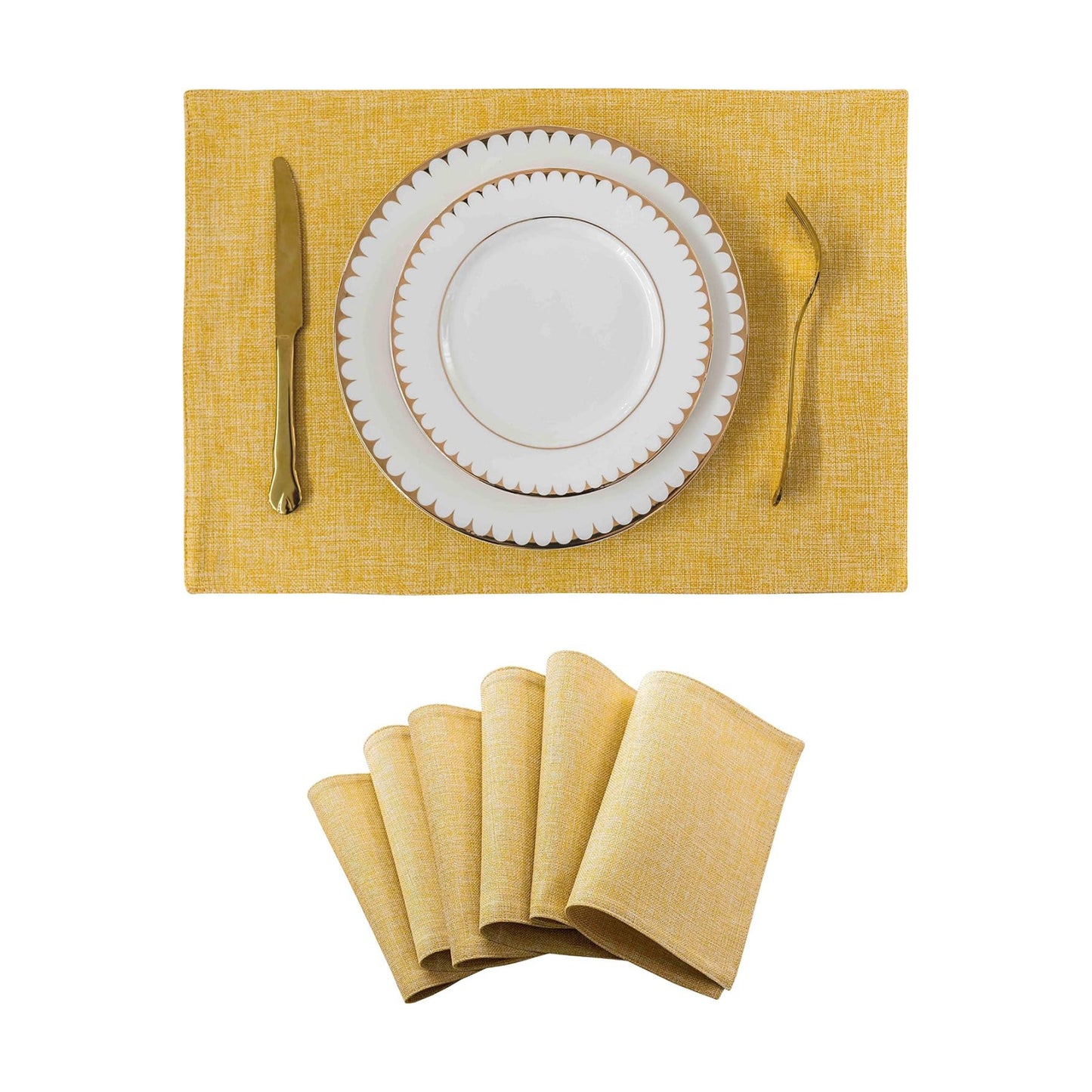Home Brilliant Dining Placemats Set of 6 Heat Resistant Dining Table Place Mats for Kitchen Table for Placemats