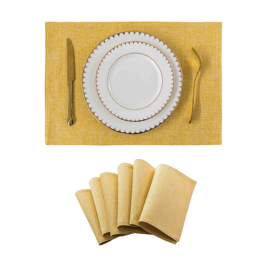 Home Brilliant Dining Placemats Set of 6 Heat Resistant Dining Table Place Mats for Kitchen Table for Placemats