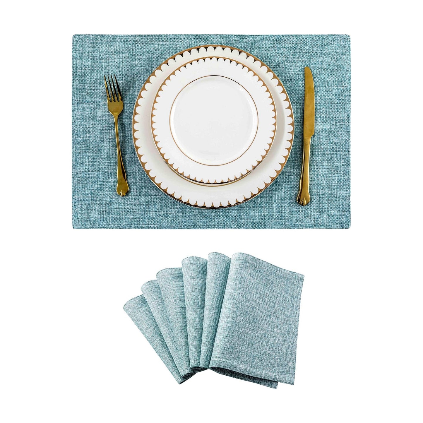 Home Brilliant Placemats Set of 6 Heat Resistant Dining Table Place Mats for Kitchen Table Party Decoration, 13 x 19