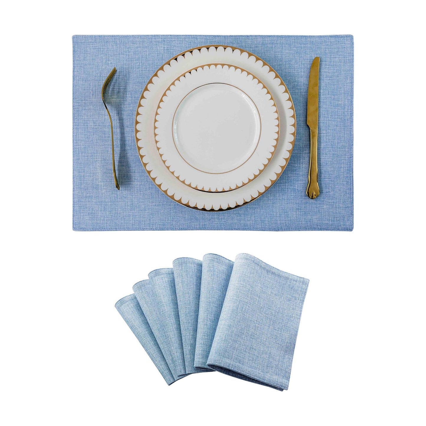 Home Brilliant Placemats Table Mat Set of 6 Heat Resistant Dining Place Mats for Kitchen Restaurant Wedding Holiday