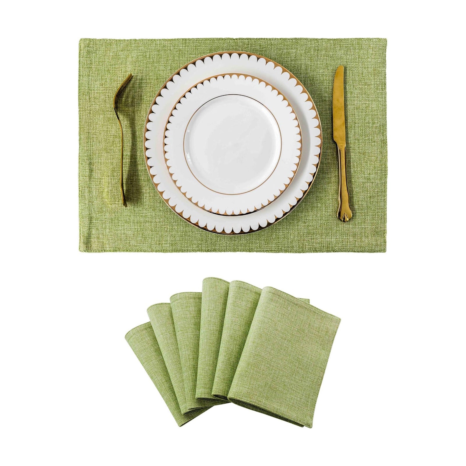Home Brilliant Cloth Placemats Set of 6 Heat Resistant Dining Table Place Mats Kitchen Table Mats for Holiday Dinner