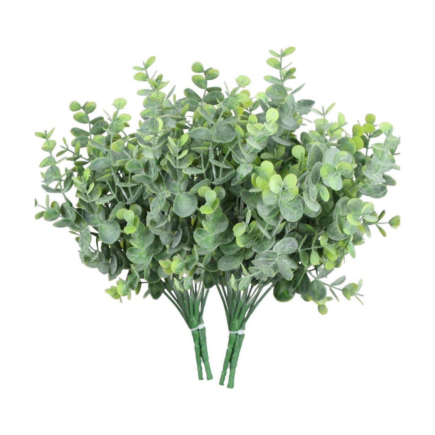 Artificial Eucalyptus Stems Outdoor Plants Farmhouse Plastic Greenery / Dusty Eucalyptus / Set of 6