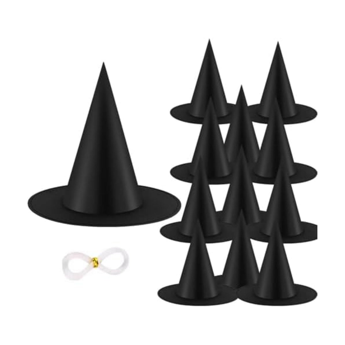12PCS Halloween Witch Hats Witch Costume Accessory, Black Witch Hat for Halloween Party Decoration