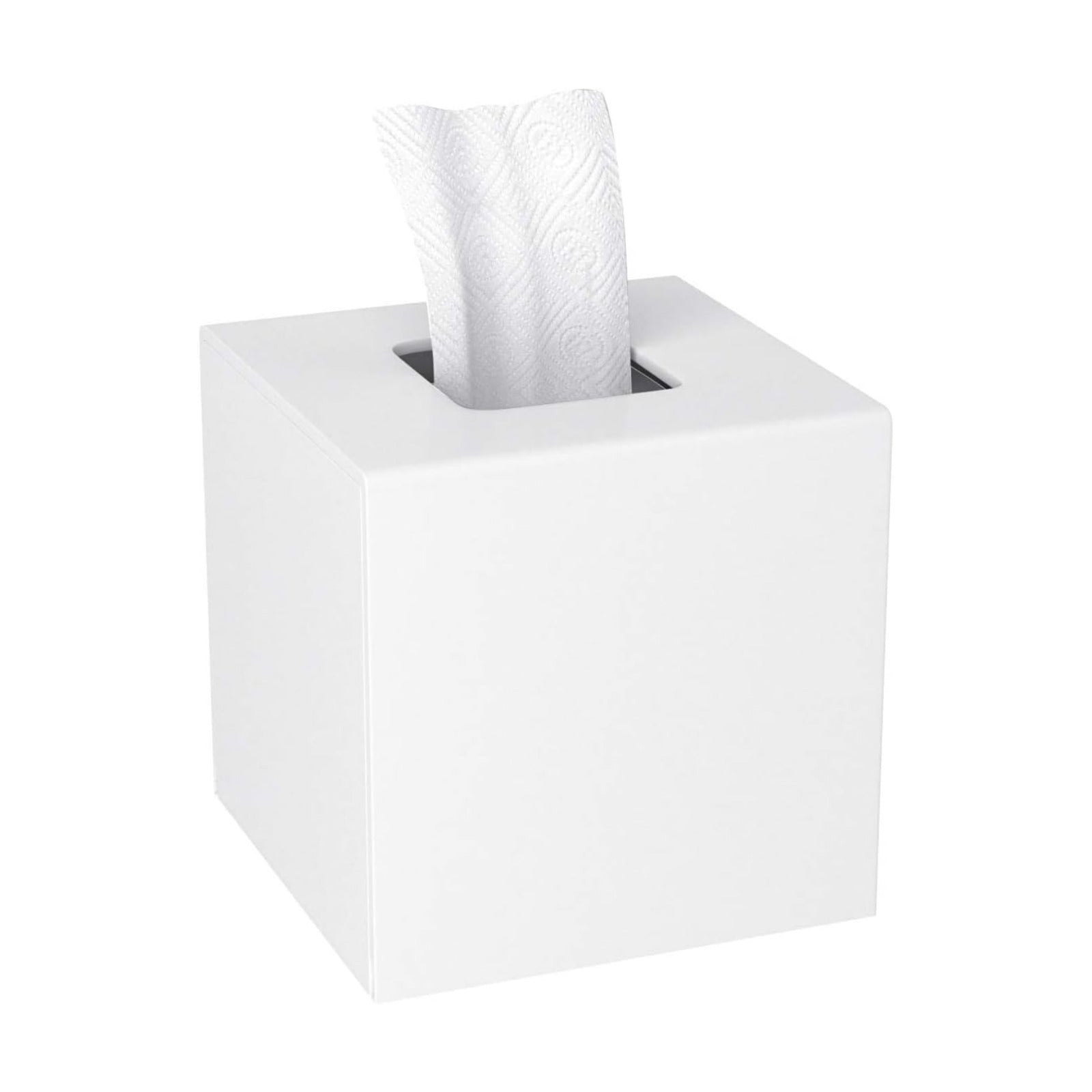 Acrylic Tissue Box Cover Decorative Square Tissue Holder Napkin Dispensert / White / 5.4 x 5.4 x 5.4