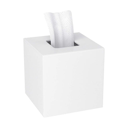 Acrylic Tissue Box Cover Decorative Square Tissue Holder Napkin Dispensert / White / 5.4 x 5.4 x 5.4