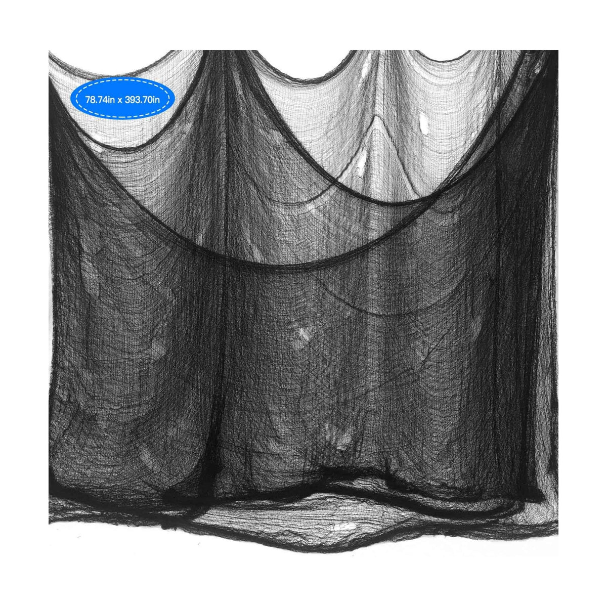 Halloween Creepy Cloth Giant (80 x 400 in.) Scary Gauze Cloth Spooky Halloween Decorations Party Supplies Decor Outdoor Yard Home Wall Haunted House Doorways Patio Garden Black