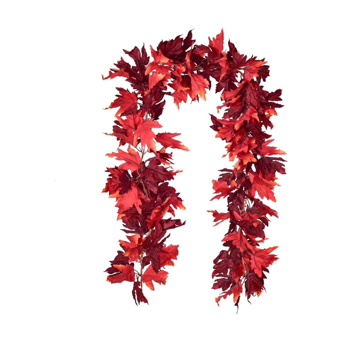 DearHouse 2 Pack Fall Garland Maple Leaf, 5.9Ft/Piece Hanging Vine Garland Artificial Autumn Foliage Garland Thanksgiving Decor for Home Wedding Fireplace Party Christmas (Dark Red)