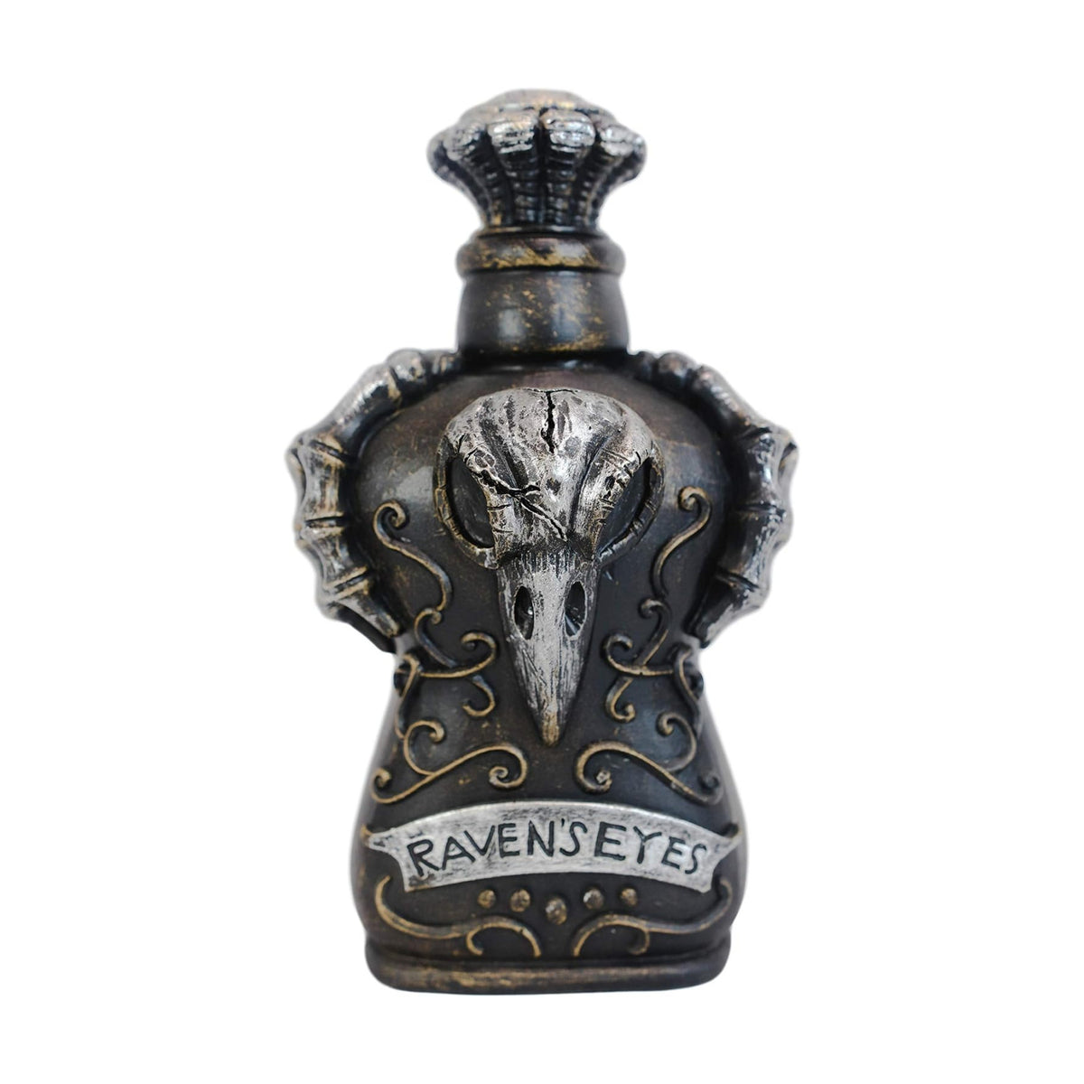 Ebros Gift Wicca Witch Mad Doctor Scientist Witchcraft And Sorcery Elixir Poison Potion Bottle Macabre Alchemy Halloween Prop Accessory Display Bottles (Skeleton Poe Raven's Eyes)