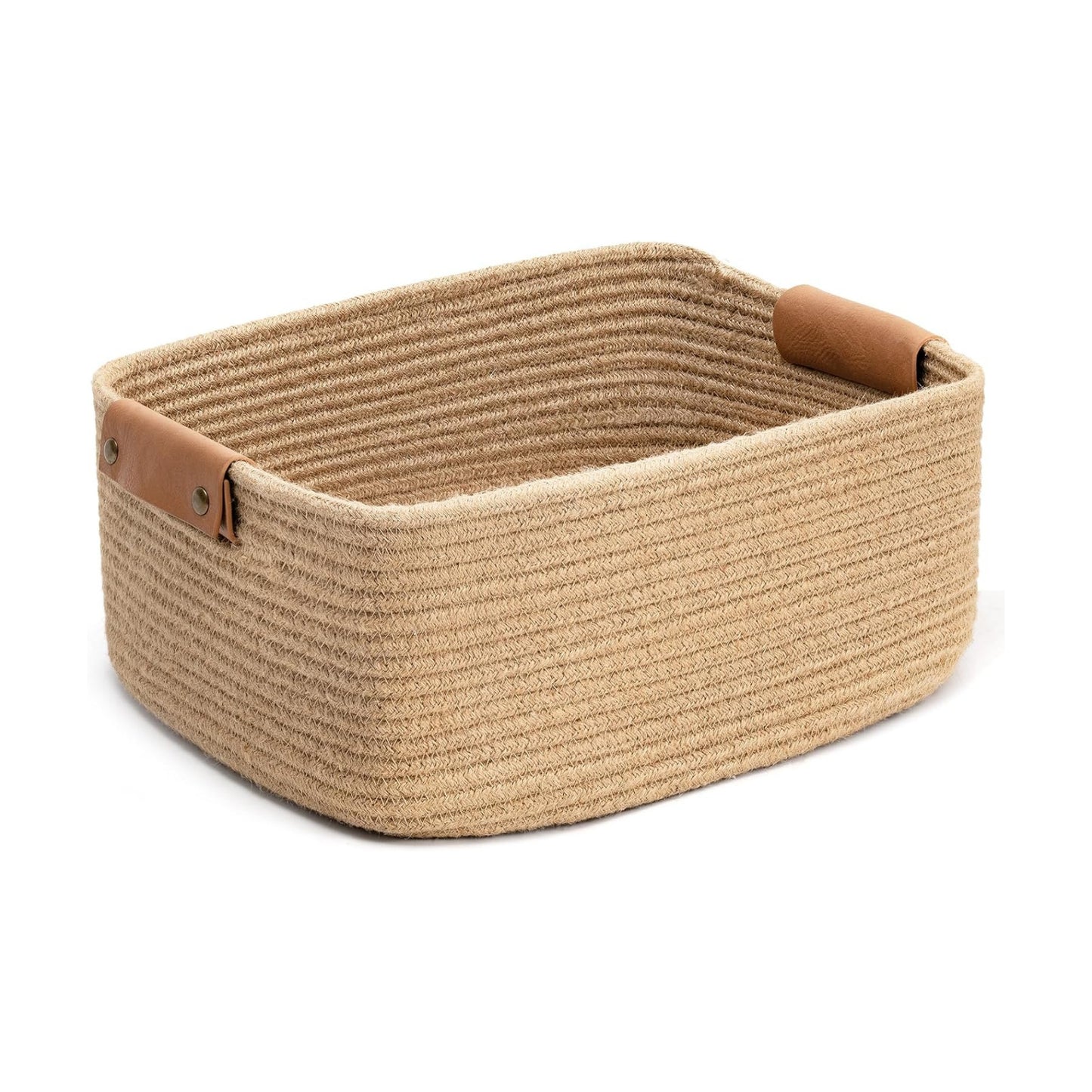Rectangle Rope Woven Basket / Jute / 14.5 x 13 x 6