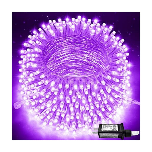 JMEXSUSS Connectable 91.5ft 250 LED Purple Halloween String Lights Indoor