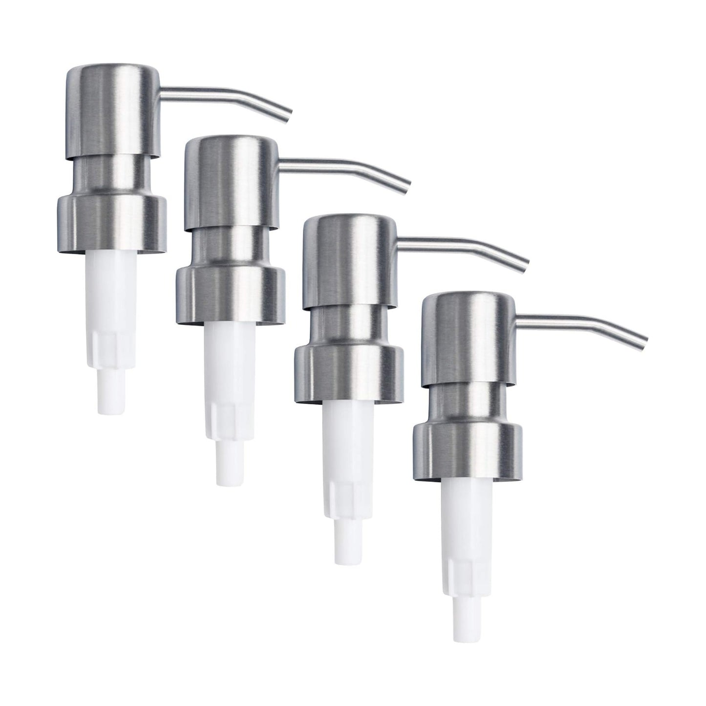 Bathroom Countertop Soap Dispensers (Brushed Nickel, 4 Pack)