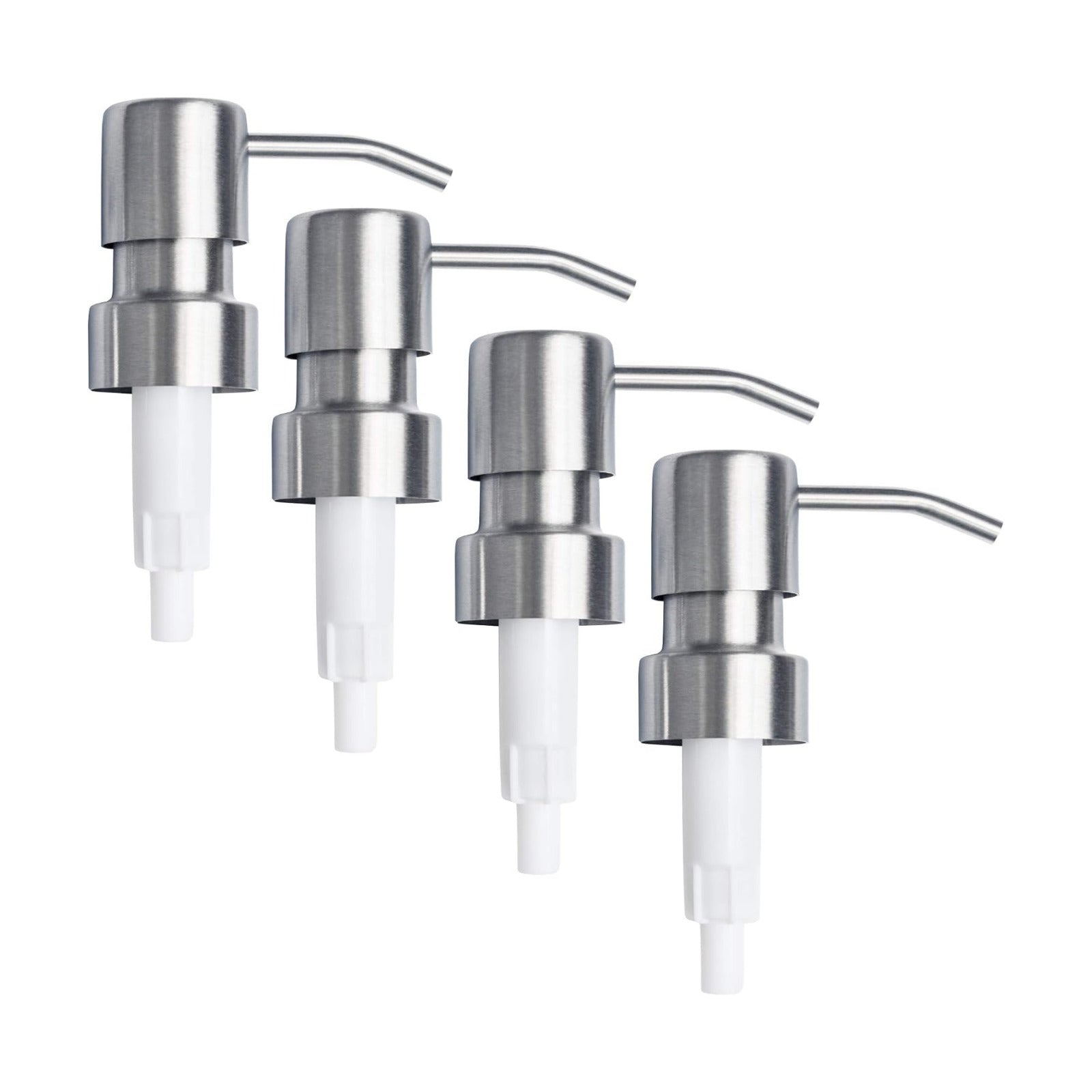Bathroom Countertop Soap Dispensers (Brushed Nickel, 4 Pack)