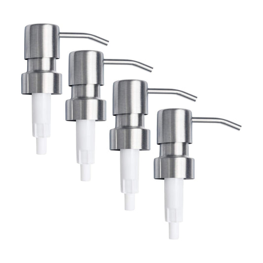 Bathroom Countertop Soap Dispensers (Brushed Nickel, 4 Pack)
