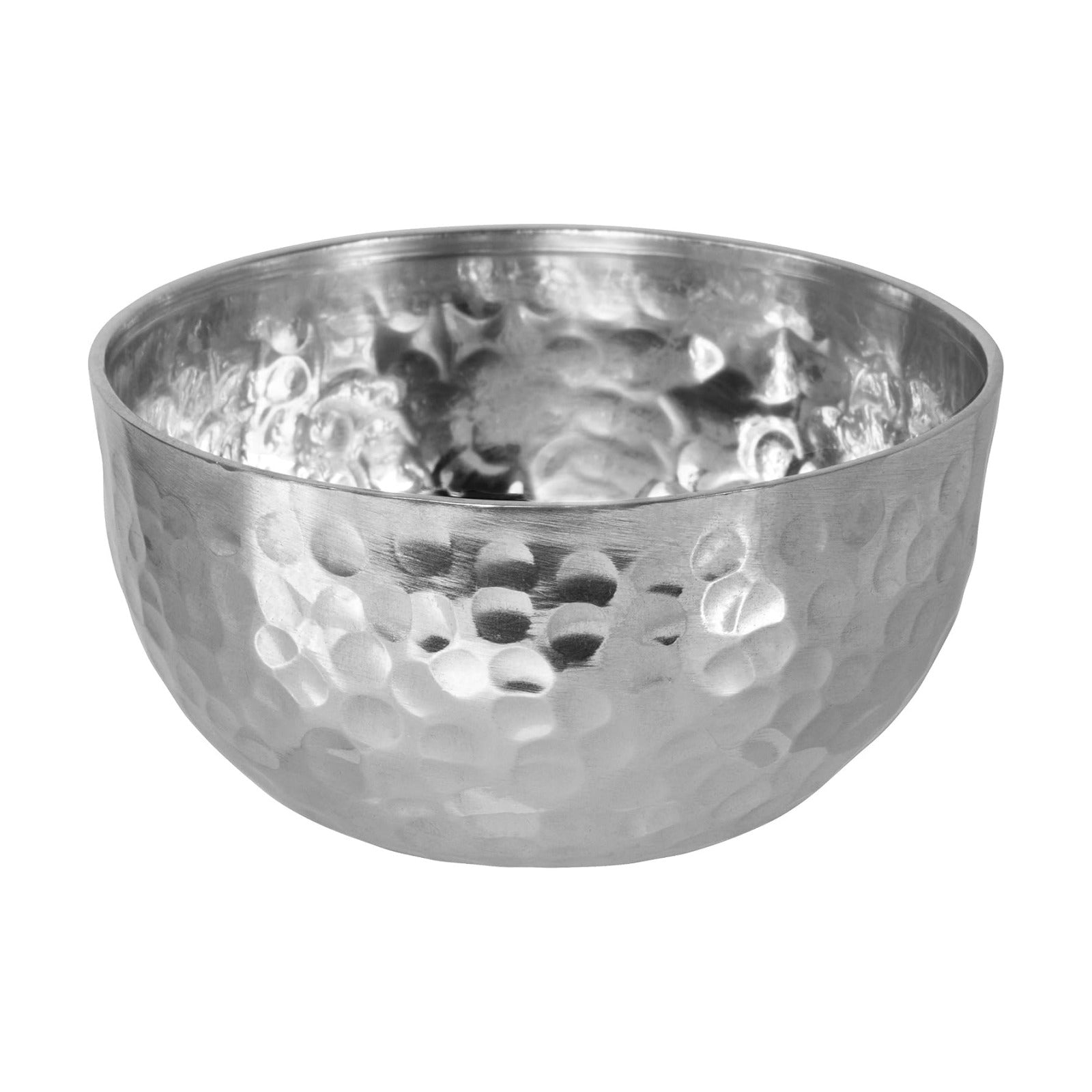 4" Round Hammered Aluminum Decorative Bowl / 4 Inches / Silver