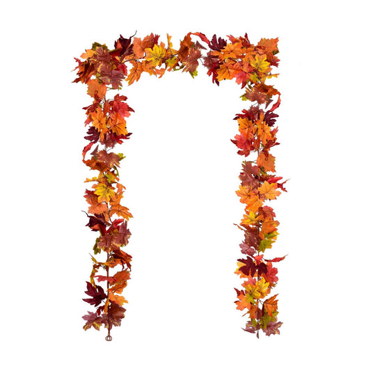 DearHouse 2 Pack Fall Garland Maple Leaf, 5.9Ft/Piece 7 Colors Hanging Vine Garland Artificial Autumn Foliage Garland Thanksgiving Decor for Home Wedding Fireplace Party Christmas