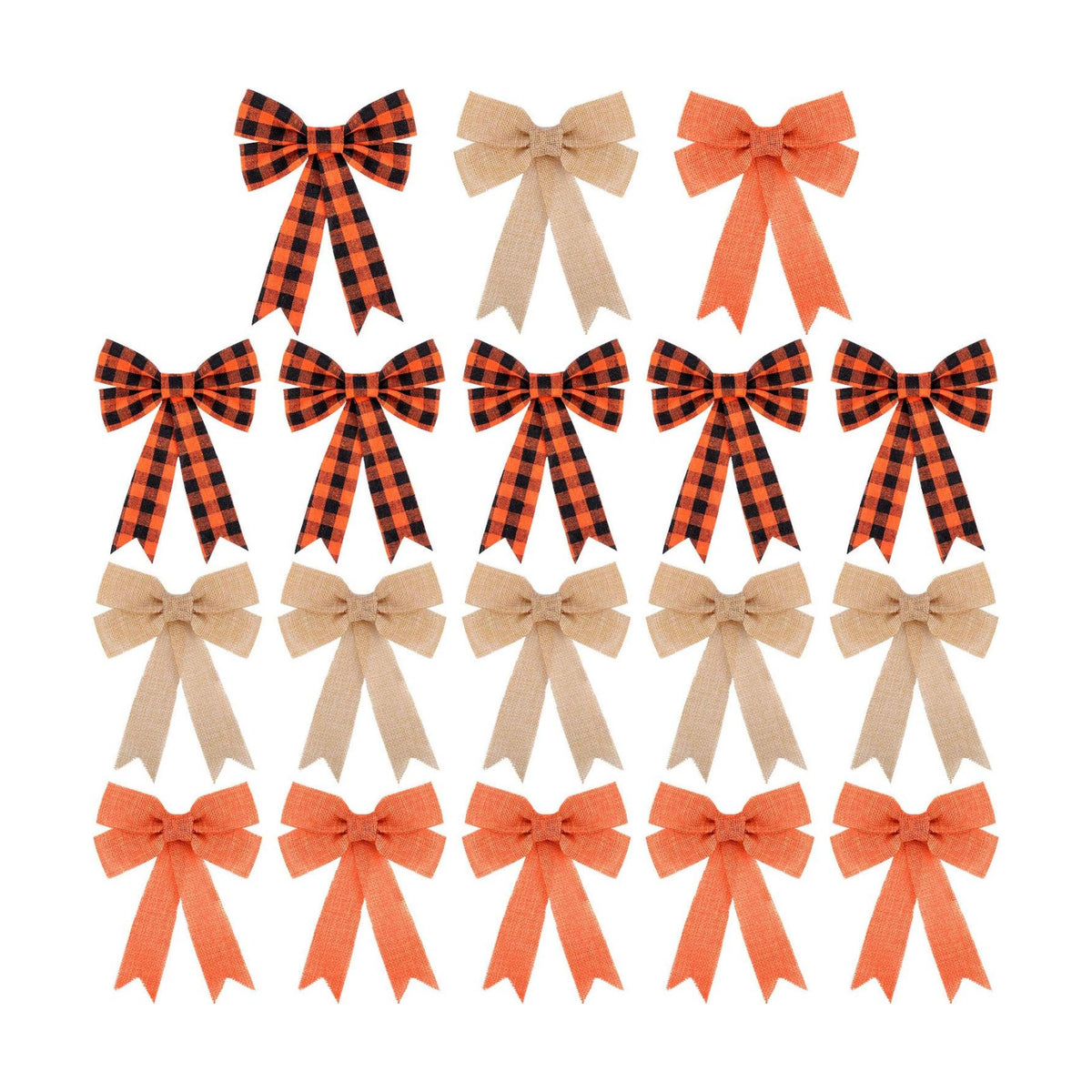 WILLBOND 18 Pcs Fall Bows for Wreath Halloween Autumn Bow, Orange