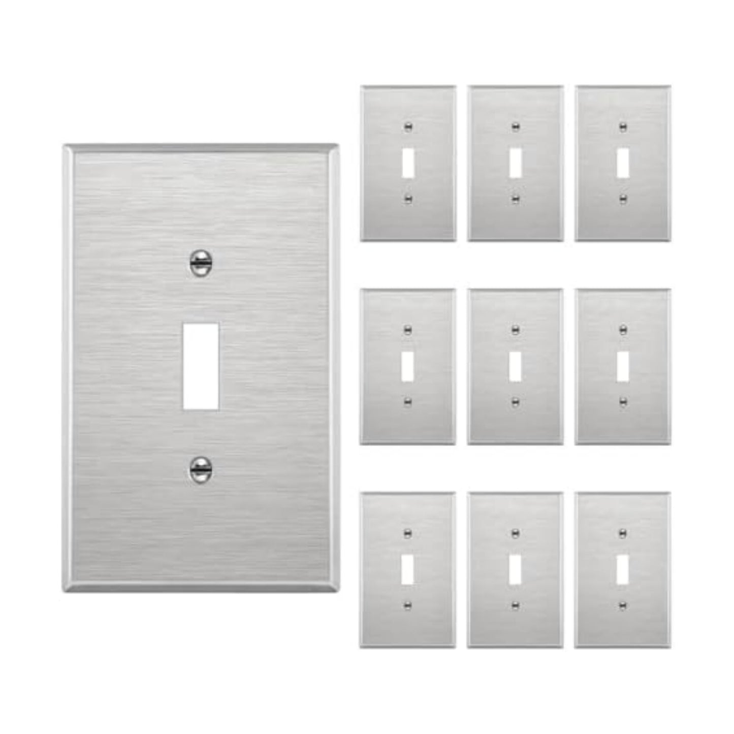 ENERLITES Toggle Light Switch Metal Cover Plate, Stainless Steel Wall Plate, Corrosion Resistant, Mid-Size 1-Gang 4.88"