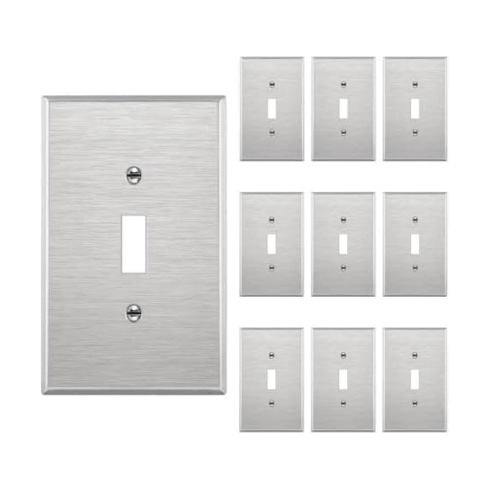ENERLITES Toggle Light Switch Metal Cover Plate, Stainless Steel Wall Plate, Corrosion Resistant, Mid-Size 1-Gang 4.88"